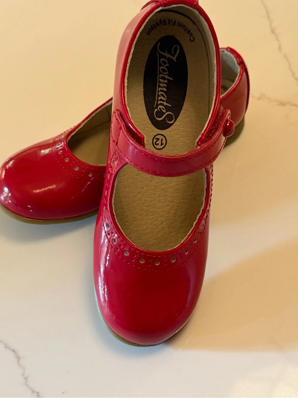 FootMates - Emma Red Patent Leather Shoes - Girls Size 12
